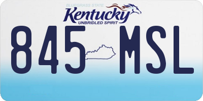 KY license plate 845MSL