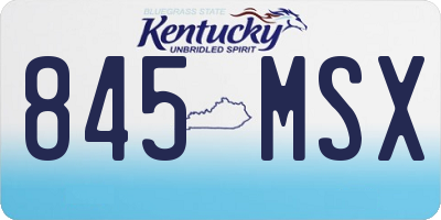 KY license plate 845MSX