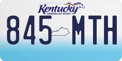 KY license plate 845MTH