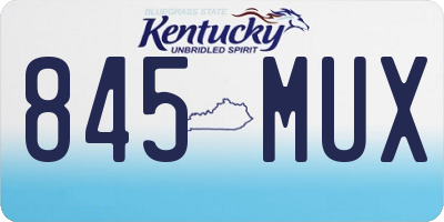 KY license plate 845MUX