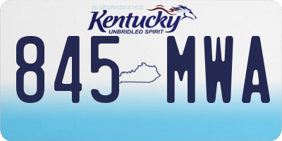 KY license plate 845MWA