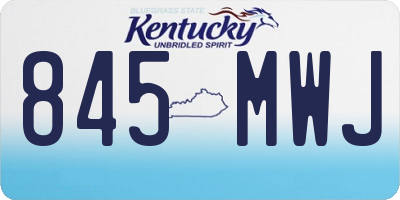 KY license plate 845MWJ