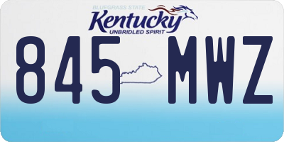 KY license plate 845MWZ