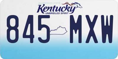 KY license plate 845MXW