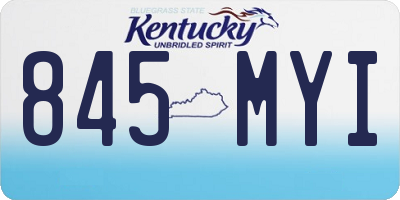 KY license plate 845MYI