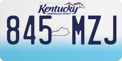 KY license plate 845MZJ