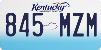 KY license plate 845MZM