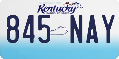 KY license plate 845NAY