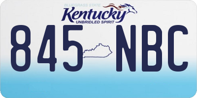 KY license plate 845NBC