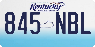 KY license plate 845NBL