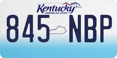 KY license plate 845NBP