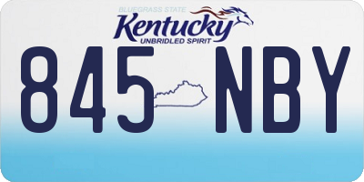 KY license plate 845NBY