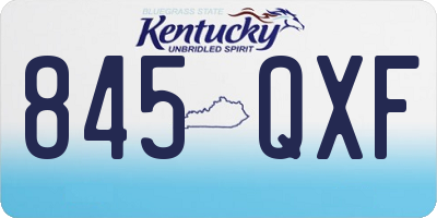 KY license plate 845QXF