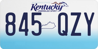 KY license plate 845QZY