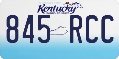 KY license plate 845RCC