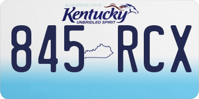 KY license plate 845RCX