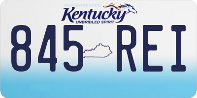 KY license plate 845REI