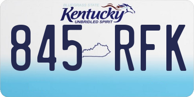 KY license plate 845RFK