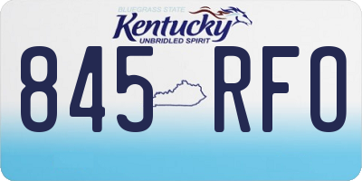 KY license plate 845RFO