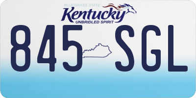 KY license plate 845SGL