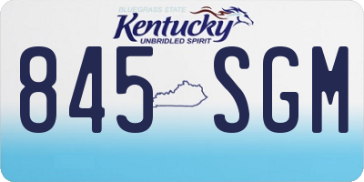 KY license plate 845SGM