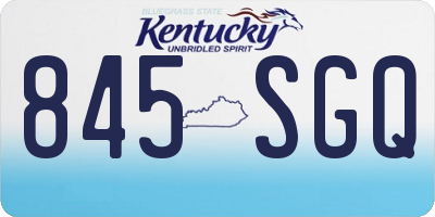 KY license plate 845SGQ