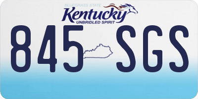 KY license plate 845SGS