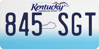 KY license plate 845SGT