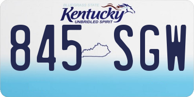 KY license plate 845SGW
