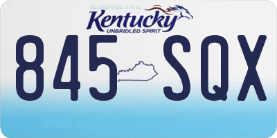 KY license plate 845SQX
