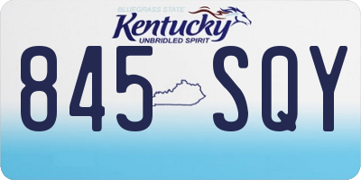 KY license plate 845SQY