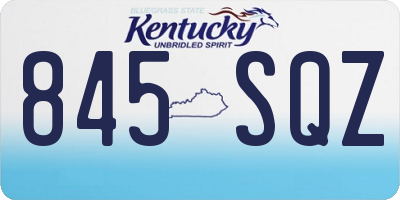 KY license plate 845SQZ