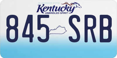 KY license plate 845SRB