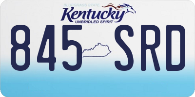 KY license plate 845SRD
