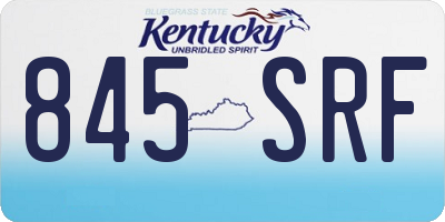 KY license plate 845SRF