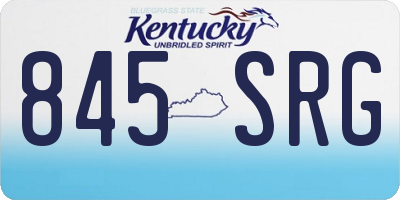 KY license plate 845SRG