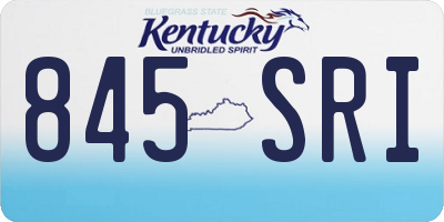 KY license plate 845SRI