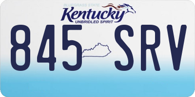 KY license plate 845SRV
