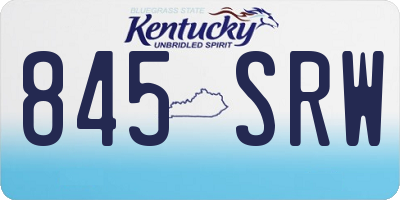 KY license plate 845SRW