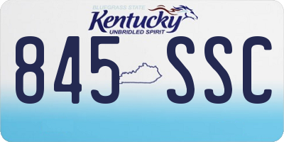 KY license plate 845SSC