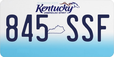 KY license plate 845SSF
