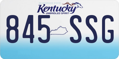 KY license plate 845SSG