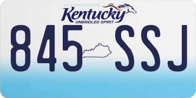 KY license plate 845SSJ