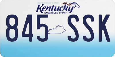 KY license plate 845SSK