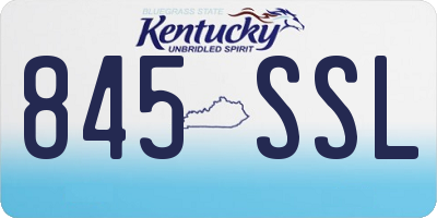 KY license plate 845SSL
