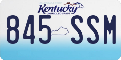 KY license plate 845SSM