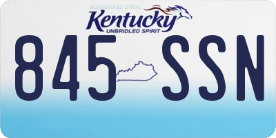 KY license plate 845SSN