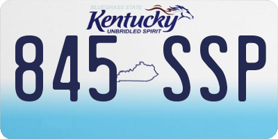 KY license plate 845SSP