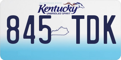 KY license plate 845TDK