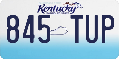 KY license plate 845TUP